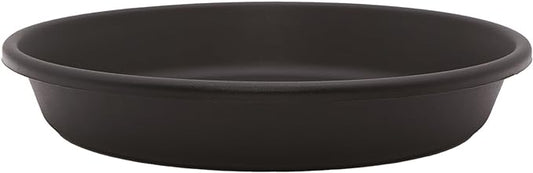 The HC Companies 12 Inch Round Plastic Classic Plant Saucer - Indoor Outdoor Plant Trays for Pots - 12.5"x12.5"x2.13" Black
