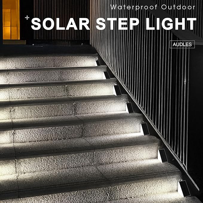 LED Solar Step Lights, Outdoor Solar Decor IP67 for Yard, Patio, Garden, Walkways, Driveway, Porch 2PK