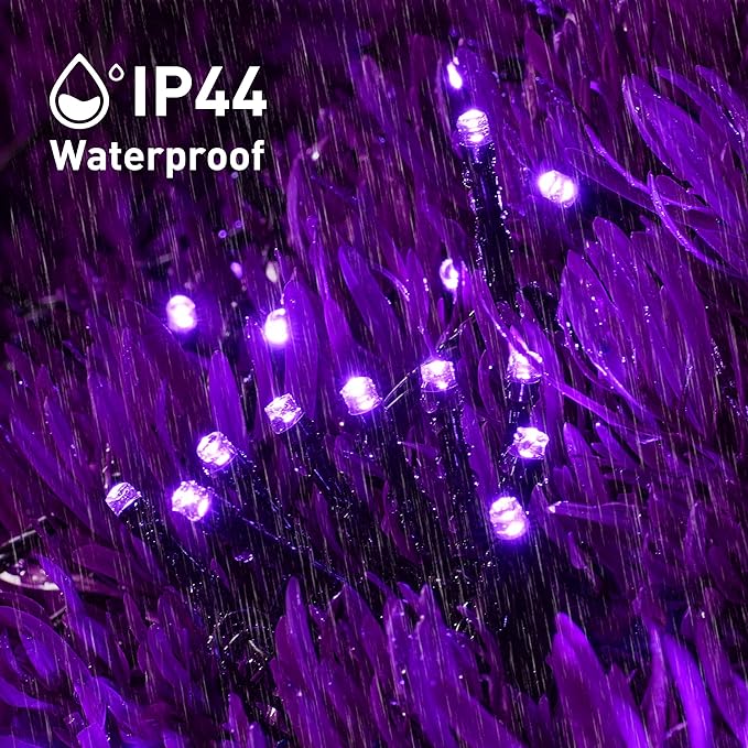 JMEXSUSS 2 Pack Purple Solar Christmas Lights, Total 400 LED 151FT Purple Solar Lights Outdoor Waterproof, 8 Modes Purple Christmas Lights for Outside Patio Yard Halloween Tree Christmas Decorations