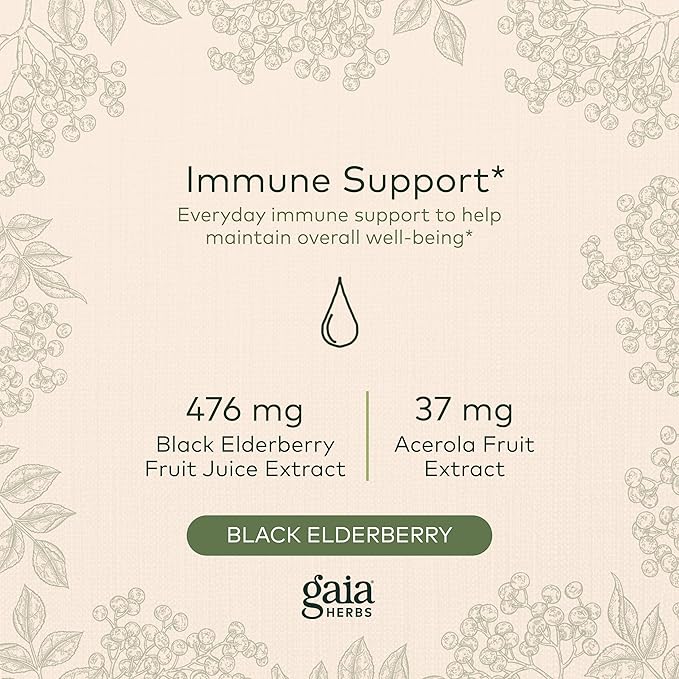 Gaia Herbs Black Elderberry (Sambucus Nigra) Formula-5.4 Fl (32-Day Supply)