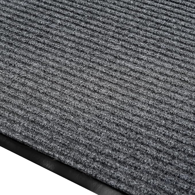 Profile Rubber Door Mat, 72x48inch, Heavy Duty, Entrance Doormat, Indoor and Outdoor, Waterproof, Easy Clean Shoe Scraper, Home Rug Welcome Mats for Entryway, Patio, Porch(Light Grey)
