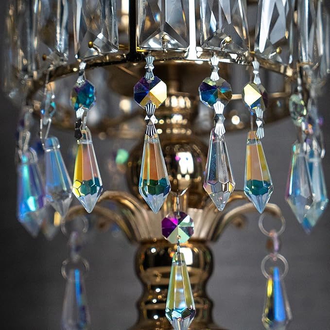 HDCRYSTALGIFTS Hanging Rainbow Maker Colorful Crystal Chandelier Parts Drops Icicle Prisms Fengshui Suncatcher (38mm,20pcs)