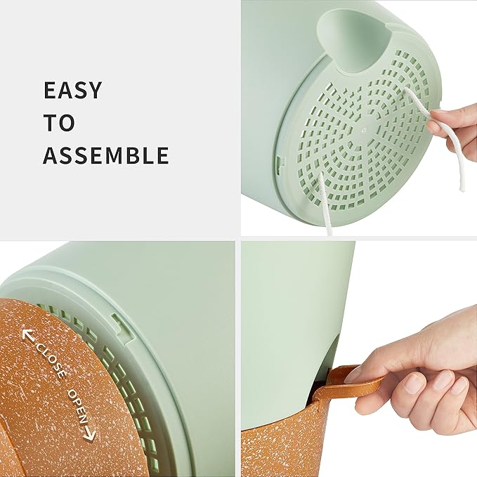 FaithLand 2-Pack 9 Inch Planter Pots for Indoor Outdoor Plants, Self Watering Flower Pots with Deep Reservoir, Green with Terracotta …