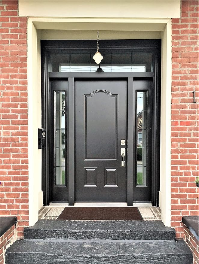 Low Profile Rubber Door Mat, 72x48inch, Heavy Duty, Entrance Doormat, Indoor and Outdoor, Waterproof, Easy Clean Shoe Scraper, Home Rug Welcome Mats for Entryway, Patio, Porch, Brown