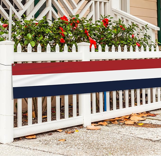 EBaokuup 2 Pack 20x2 Ft American Flag Bunting-4th of July Banner Decor Red, White & Blue Stripe Flag-Large Patriotic Bunting US Flag Decorations for Independence Day Outdoor Porch Garden