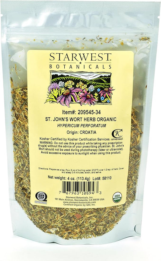 Starwest Botanicals Organic St. John's Wort 4 Ounces
