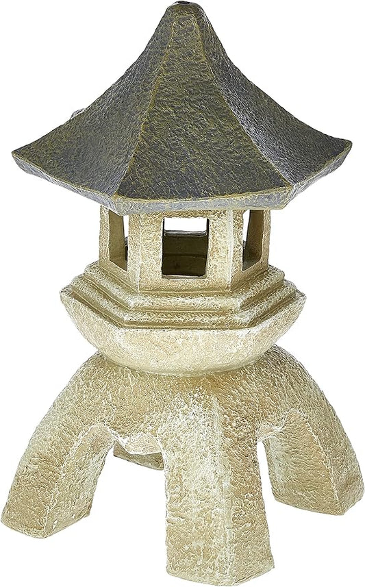 Design toscano ng29870 asian decor pagoda lantern indoor/outdoor statue, 11 inches wide, 11 inches deep, 17 inches high, handcast polyresin, two tone stone finish