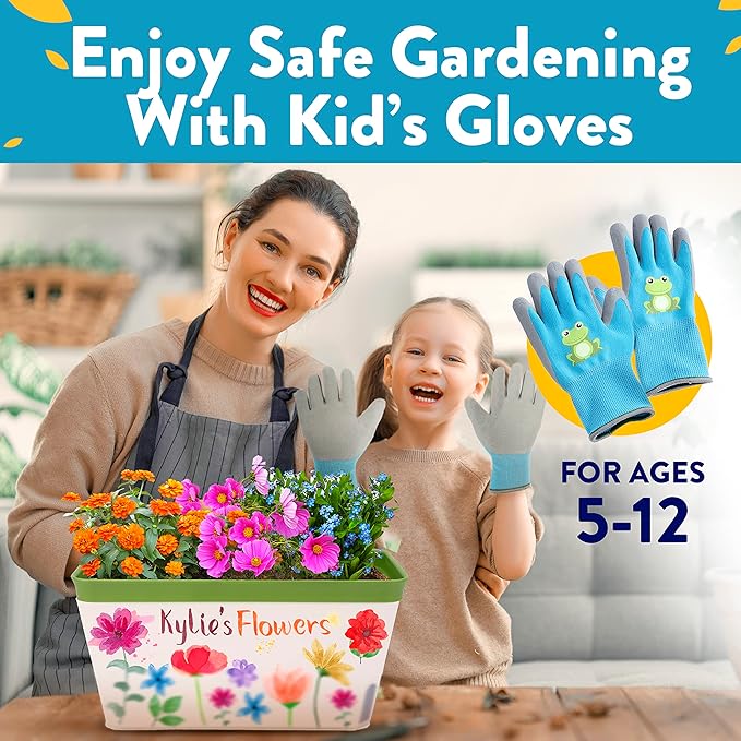 Home Grown Paint & Grow Flower Gardening Kit Set for Boys and Girls - Craft Activity Toy for Kids, Ages 5 6 7 8-12 Years Old - Unique Birthday Present - Plant Gift Toys