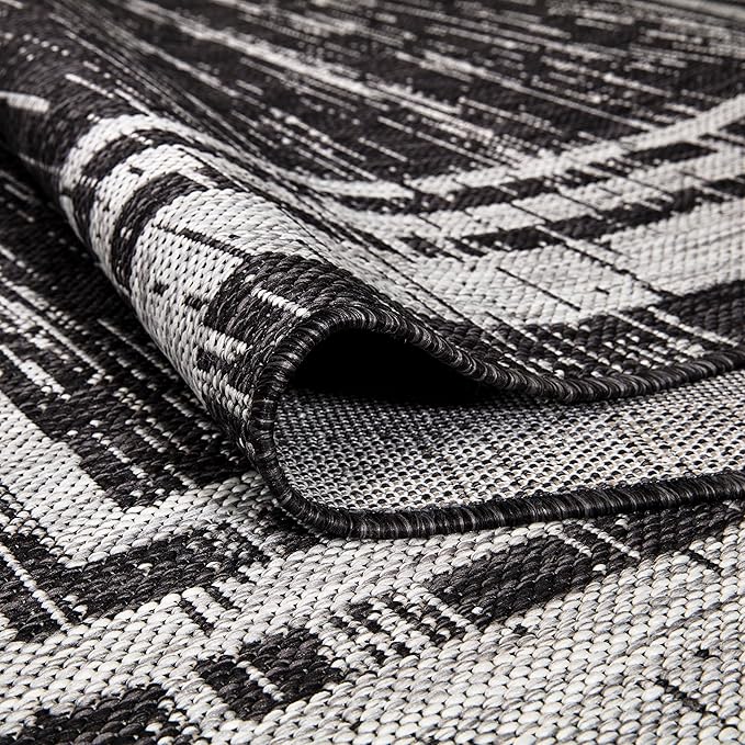 Keen Home Design Outdoor Rug - 8x10 Washable Indoor/Outdoor Rug for Patio, Balcony, Kitchen, Garden, Beach, Deck and Porch. Size: 7'9" x 10'2"