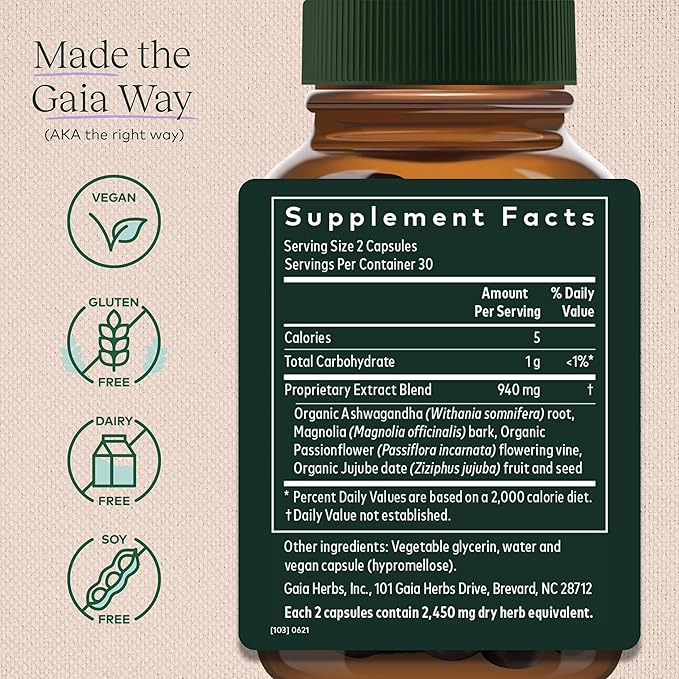Gaia Herbs SleepThru 60 Vegan (30-Day Supply)