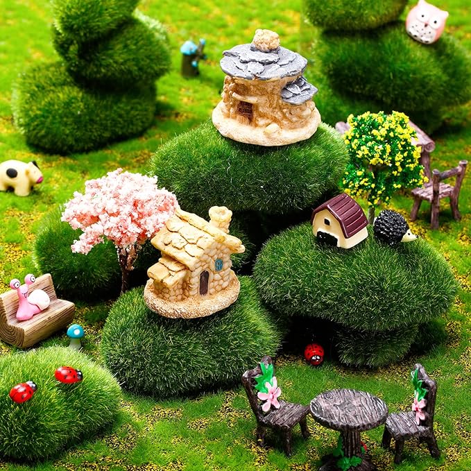 Skylety 64 Pieces Miniature Garden Accessories Mini Animals Miniature Ornament Kit Animal Figurines Miniature Micro Landscape Accessories for Dollhouse Decoration Plant House Decor