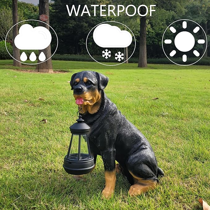 Garden Statues Dog Solar Hanging Light, Courtyard Resin Simulated Handicraft Dog Statue Ornament, Garden Yard Entrance Decoration.