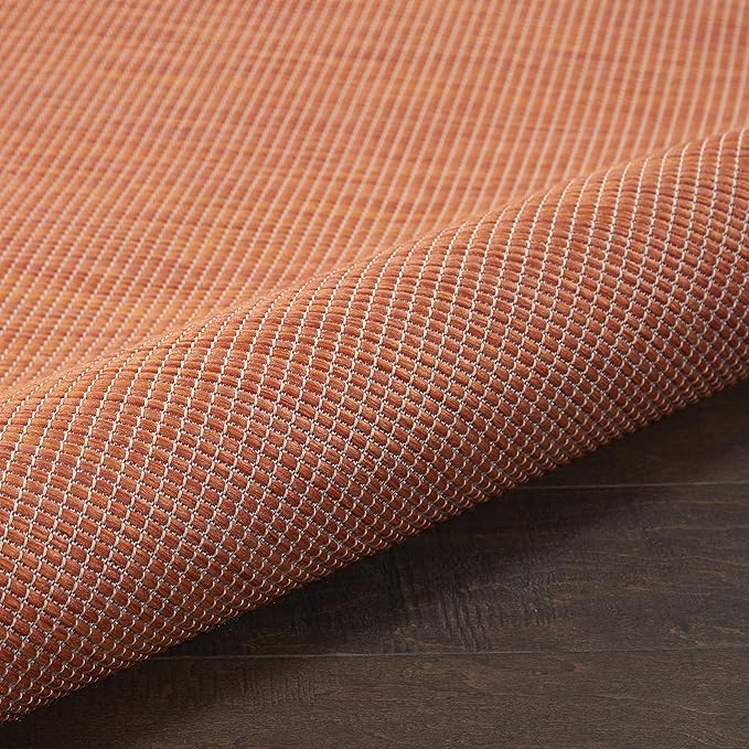 Nourison Positano Indoor/Outdoor Terracotta 6' x Round Area Rug, Easy Cleaning, Non Shedding, Bed Room, Living Room, Dining Room, Backyard, Deck, Patio (6 Round)