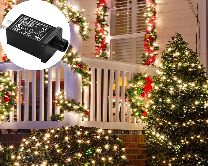 Replacement Yard Inflatable Adapter Power Supply Adaptor - 12V 1.5A 8 Pcs - Inflatable Plug Replacement Class 2 Power Supply - for Christmas Tree Light/Thanksgiving Yard Blow Up Decorations