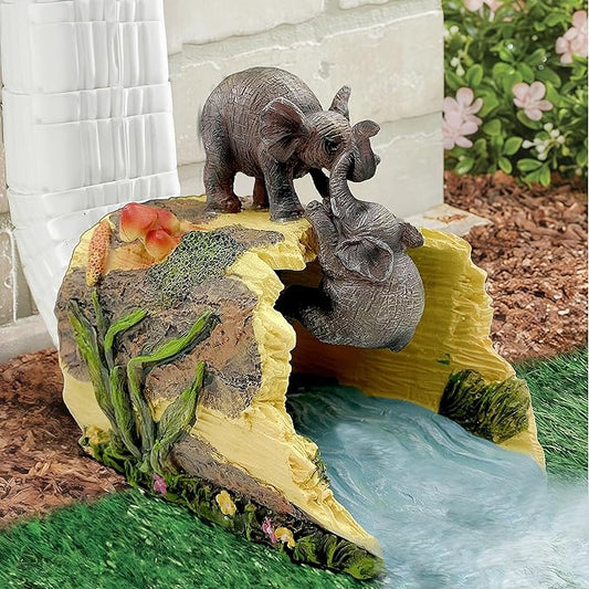 Elephant Sculpture 3"x4" Gutter Downspout Extension, Outdoor Decor Sculpture, Garden Animal Statue, Gutter Diverter Rain, Decorative Gutter Extension Downspout, Eco-Friendly and Durable