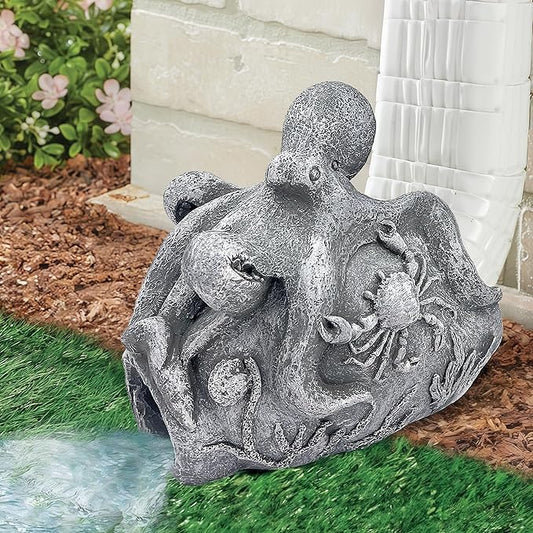 Octopus Sculpture Gutter Diverter Rain - Decorative Gutter Extension Downspout, Splash Block, 3"x4" Downspout Extender, Outdoor Decor Sculpture Ornament, Gutter Downspout Decoration