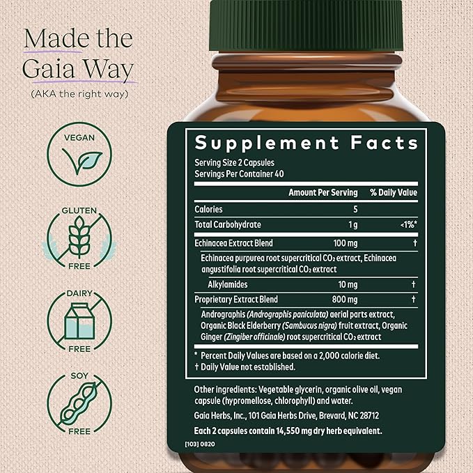 Gaia Herbs Quick Defense 80 Vegan (8-Day Supply)