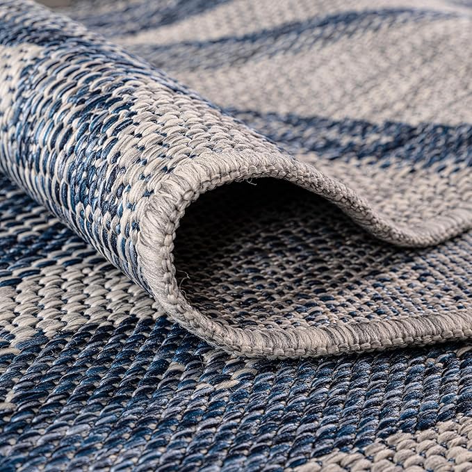 Keen Home Design Terrace Outdoor Round Rug - 5ft Round Washable Indoor/Outdoor Rug for Patio, Kitchen, Balcony, Beach, Garden, Deck and Porch, Size: 5'3" Round