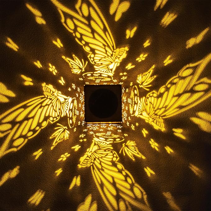 2pack Solar Lanterns Outdoor Hanging Butterfly Lights Metal Fairy Lantern Decorative Garden Waterproof Light Decor for Garden Patio,Yard ,Balcon ,Birthday Christmas Gifts for Mom Grandma Women