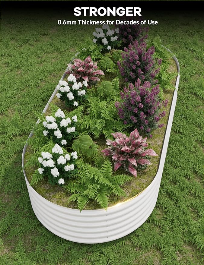 10x4x1.5ft Raised Garden Bed,Galvanized Raised Planter Boxes Outdoor with Easy Assembly, Large Garden Bed for Vegetables, Fruits, Flower,Raised Garden Bed,Beige