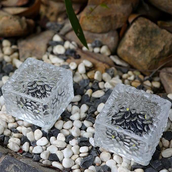 Solar Brick Lights, Outdoor Solar Lights, Outdoor Waterproof Patio Brick Lights, 2.8 * 2.8in Garden Decor for Outside 4 Packs for Patio,Yard,Walkway,Pathway Decor