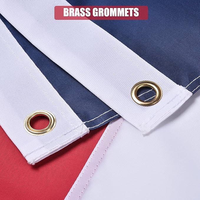 Texas State Flag 4x6 Ft, Deluxe Embroidered Heavy Duty Nylon Durable TX Outside Flags, Indoor/Outdoor, Sewn Stripes and Brass Grommets