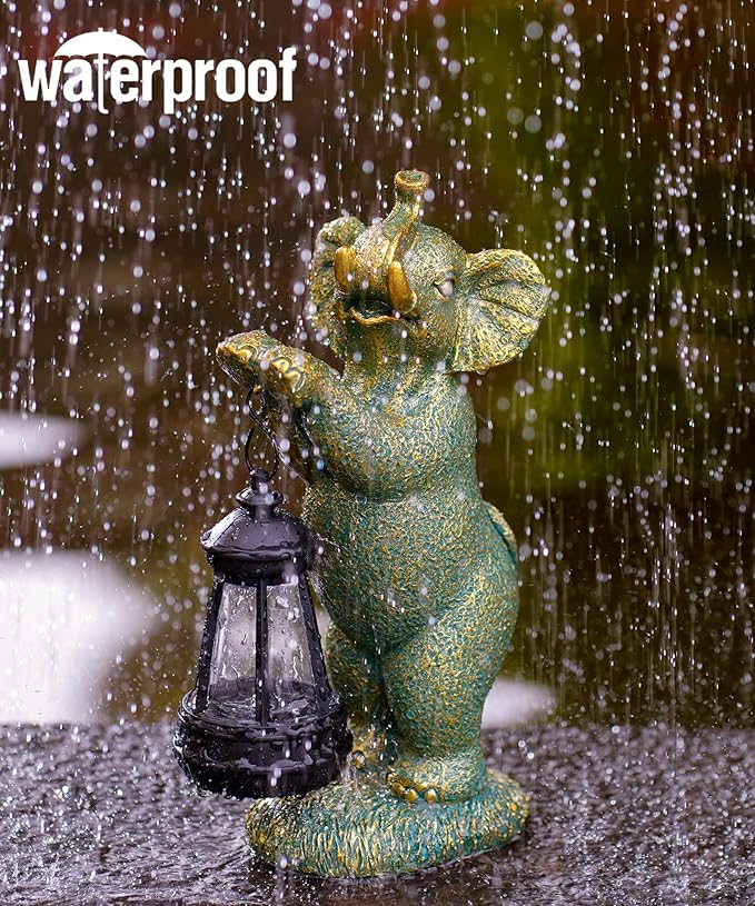 Solar Garden Outdoor Decor Statues: Art Figurines Decorations for Yard Patio Balcony Porch Lawn Ornaments - Gifts for Grandma Mom