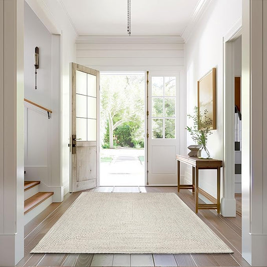 nuLOOM 2' x 8' Solid Hand Braided Indoor/Outdoor Area Rug, Pet-Friendly, High Traffic, Weather Resistant, for Patio, Balcony, Bedroom, Living, Dining Room, Wynn Ivory