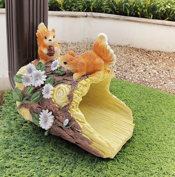 Squirrel Statues Gutter Downspout Extension Statues Garden Decoration,Resin Statue Outdoor Decor,Animal Downspout Diverter,Decorative Gutter Extension,3"×4" Downspout Extender Diverter Splash Block