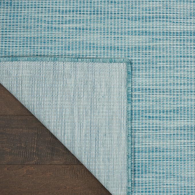 Nourison Positano Indoor/Outdoor Aqua 10' x 14' Area Rug, Easy Cleaning, Non Shedding, Bed Room, Living Room, Dining Room, Backyard, Deck, Patio (10x14)