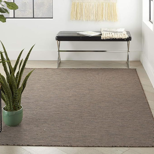 Nourison Positano Indoor/Outdoor Natural 3' x 5' Area Rug, Easy Cleaning, Non Shedding, Bed Room, Living Room, Dining Room, Backyard, Deck, Patio (3x5)