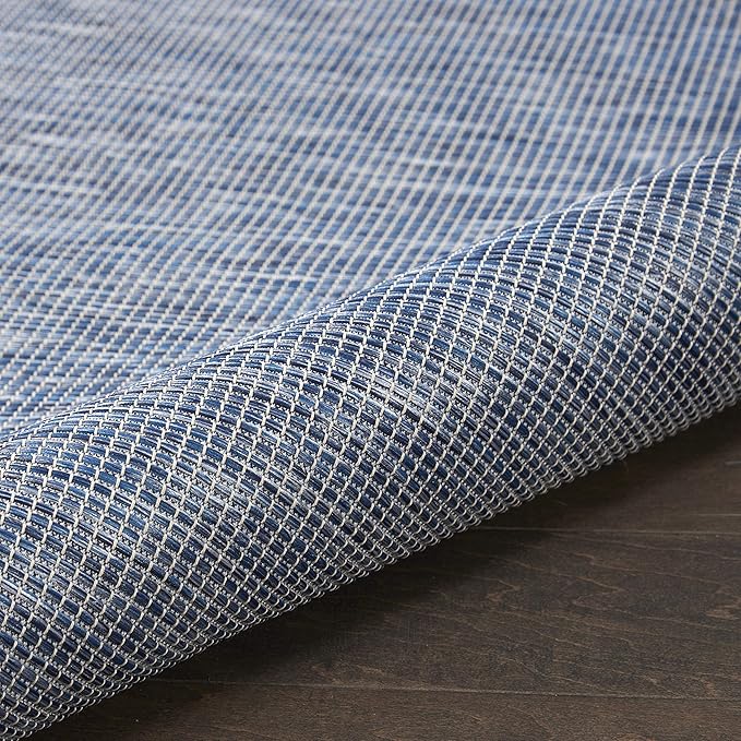 Nourison Home Positano Indoor/Outdoor Navy Blue 6' x Round Area Rug, Easy Cleaning, Non Shedding, Bed Room, Living Room, Dining Room, Backyard, Deck, Patio (6 Round)