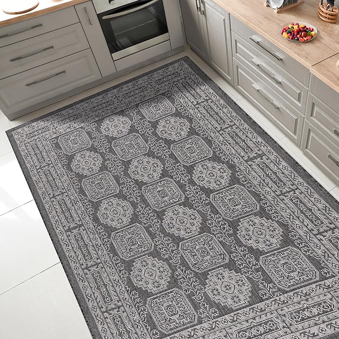 Keen Home Design Terrace Outdoor Area Rug - 10x14 Washable Indoor/Outdoor Rug for Patio, Kitchen, Balcony, Beach, Garden, Deck and Porch, Size: 10'x14'
