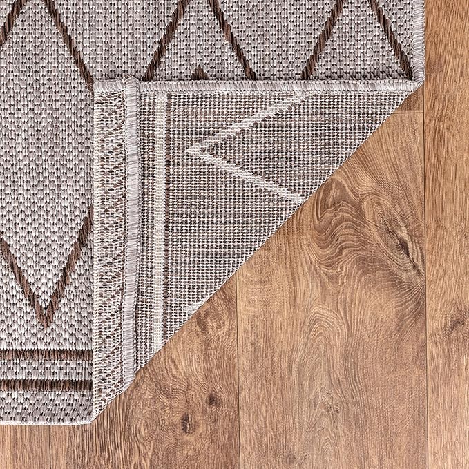 Keen Home Design Terrace Outdoor Round Rug - 8ft Round Washable Indoor/Outdoor Rug for Patio, Kitchen, Balcony, Beach, Garden, Deck and Porch, Size: 7'7" Round