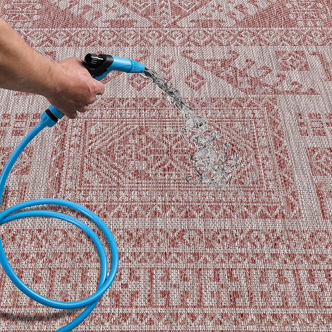 Keen Home Design Terrace Outdoor Area Rug - 5x8 Washable Indoor/Outdoor Rug for Patio, Kitchen, Balcony, Beach, Garden, Deck and Porch, Size: 5'3"x7'7"