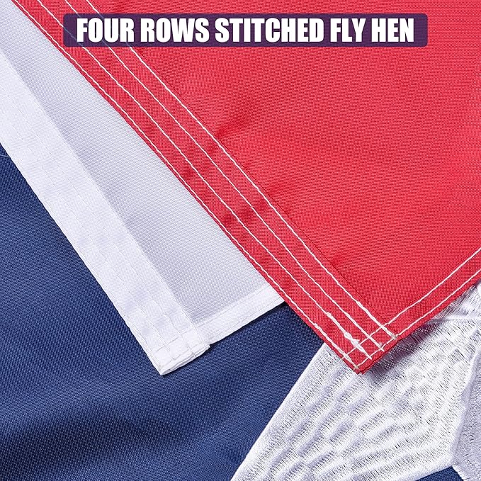 Texas State Flag 4x6 Ft, Deluxe Embroidered Heavy Duty Nylon Durable TX Outside Flags, Indoor/Outdoor, Sewn Stripes and Brass Grommets