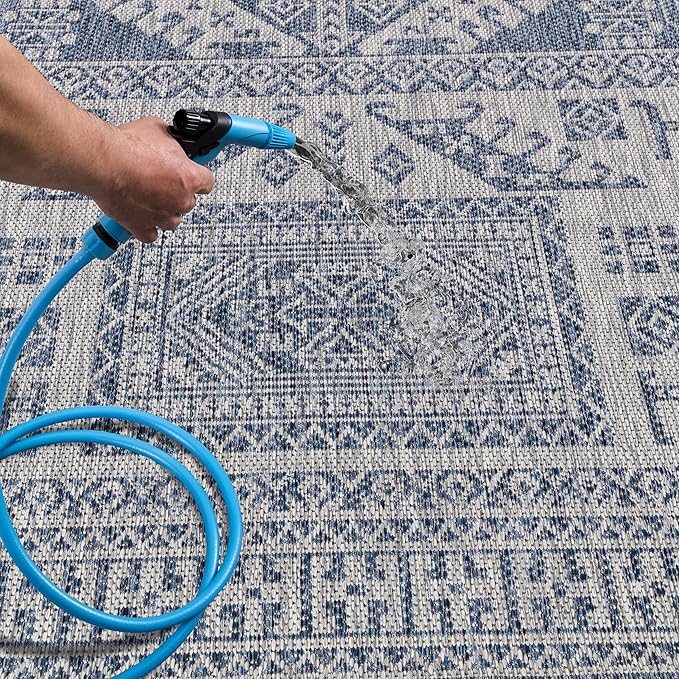 Keen Home Design Terrace Outdoor Area Rug - 6x9 Washable Indoor/Outdoor Rug for Patio, Kitchen, Balcony, Beach, Garden, Deck and Porch, Size: 6'x8'10"