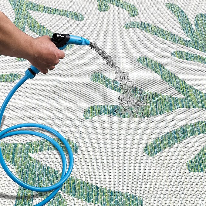 Keen Home Design Terrace Outdoor Area Rug - 4x6 Washable Indoor/Outdoor Rug for Patio, Kitchen, Balcony, Beach, Garden, Deck and Porch, Size: 3'10"x5'7"