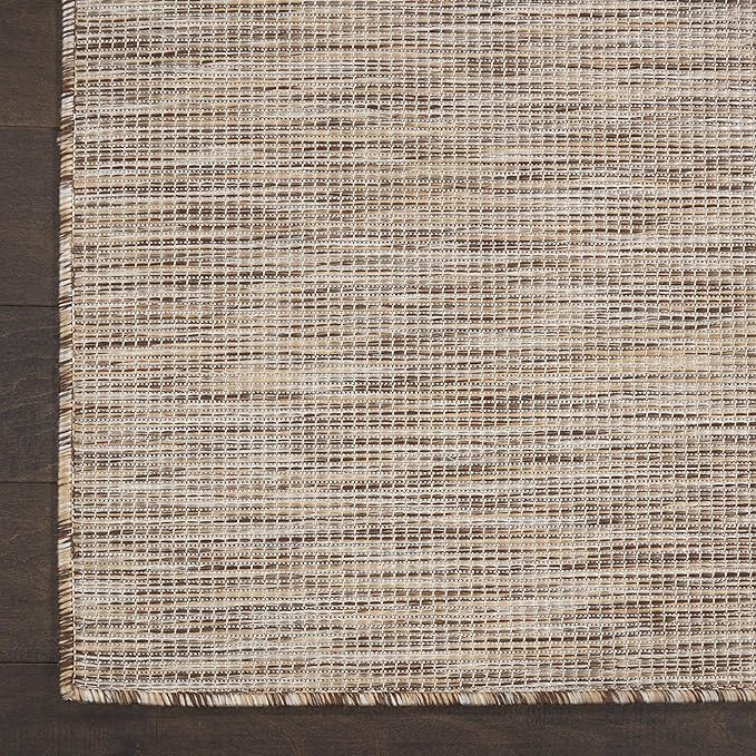 Nourison Positano Indoor-Outdoor Beige 8' x 10' Area Rug, Easy Cleaning, Non Shedding, Bed Room, Living Room, Dining Room, Backyard, Deck, Patio (8x10)