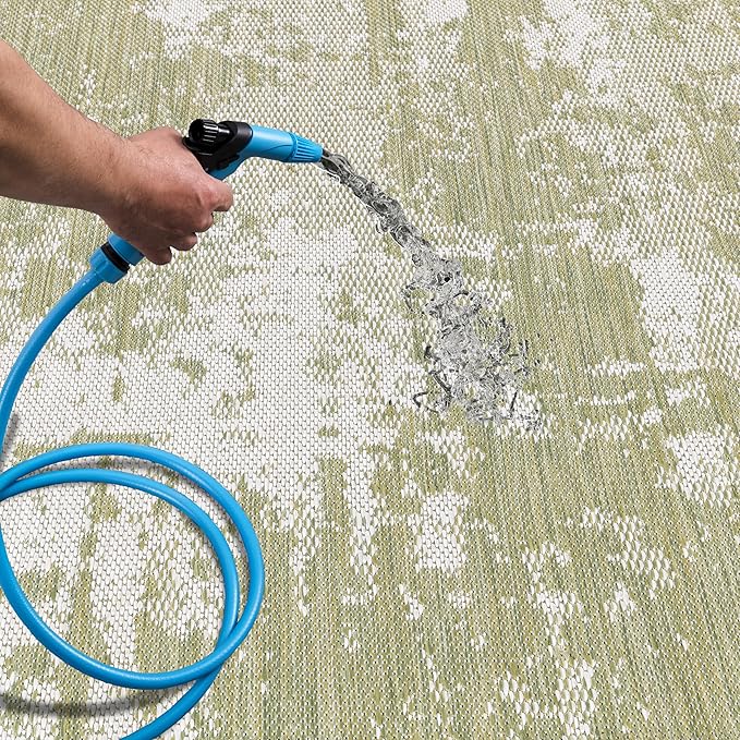 Keen Home Design Terrace Outdoor Round Rug - 5ft Round Washable Indoor/Outdoor Rug for Patio, Kitchen, Balcony, Beach, Garden, Deck and Porch, Size: 5'3" Round