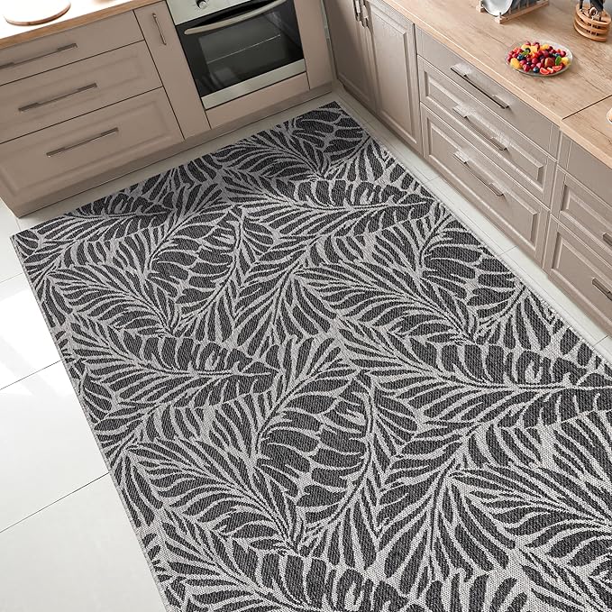 Keen Home Design Terrace Outdoor Area Rug - 8x10 Washable Indoor/Outdoor Rug for Patio, Kitchen, Balcony, Beach, Garden, Deck and Porch, Size: 7'7"x10'